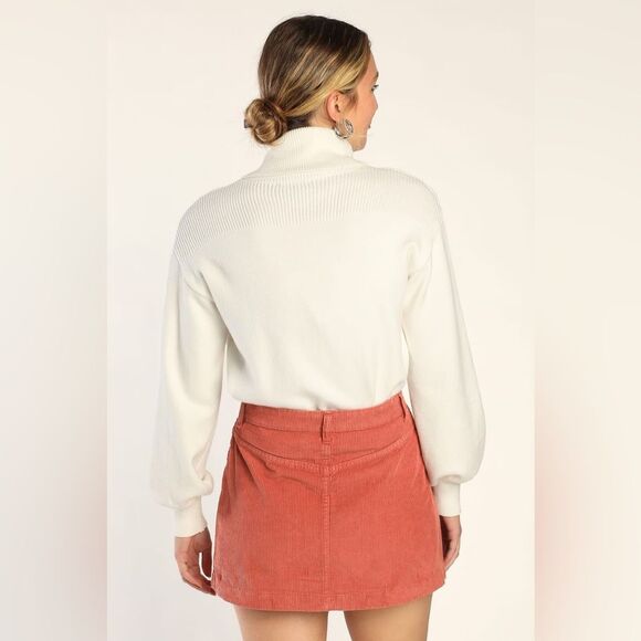 NWOT Free People Ray Cotton Corduroy a line  Mini skirt color Myrrh Rust - Picture 11 of 15